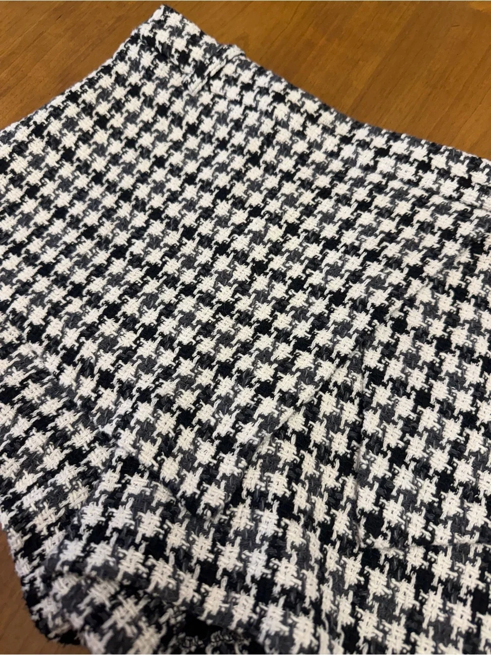 Zara Houndstooth Tweed Mini Skort B/W/G | Quiet Luxury Preppy Clueless Chic | M